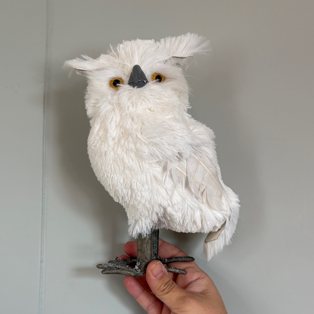 White Plush Owl Decor